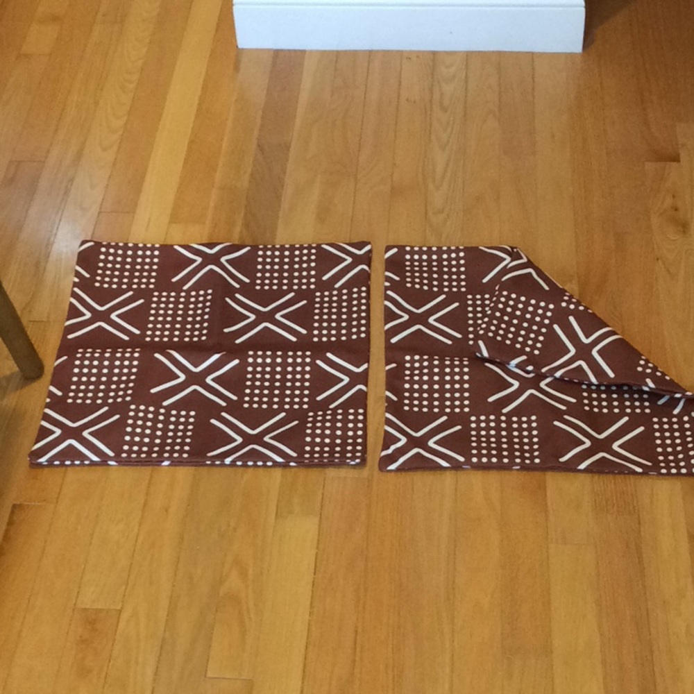 African mudcloth pillow covers (pair) 18”